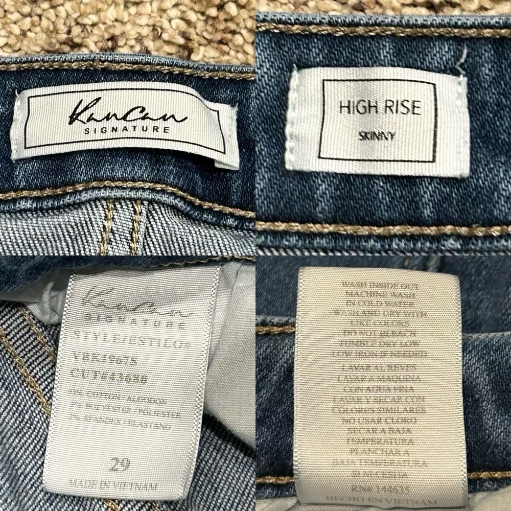 KanCan High Rise Skinny Frayed Raw Hem Denim Button Fly Ankle Jeans Women’s 29 - Picture 16 of 16